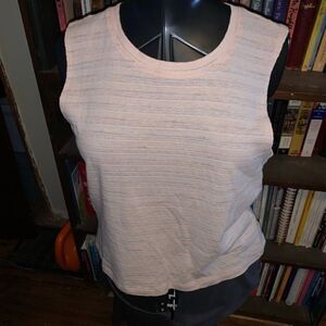 Madewell cream and pink scoop neck L normcore sleeveless shirt